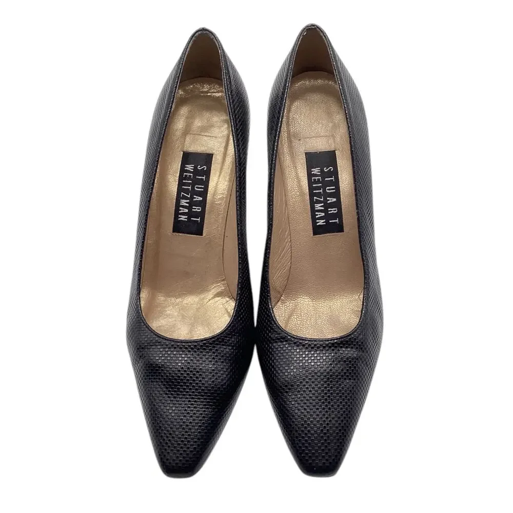 Stuart Weitzman Pumps Women’s Size 5.5 Embossed Leather in Black